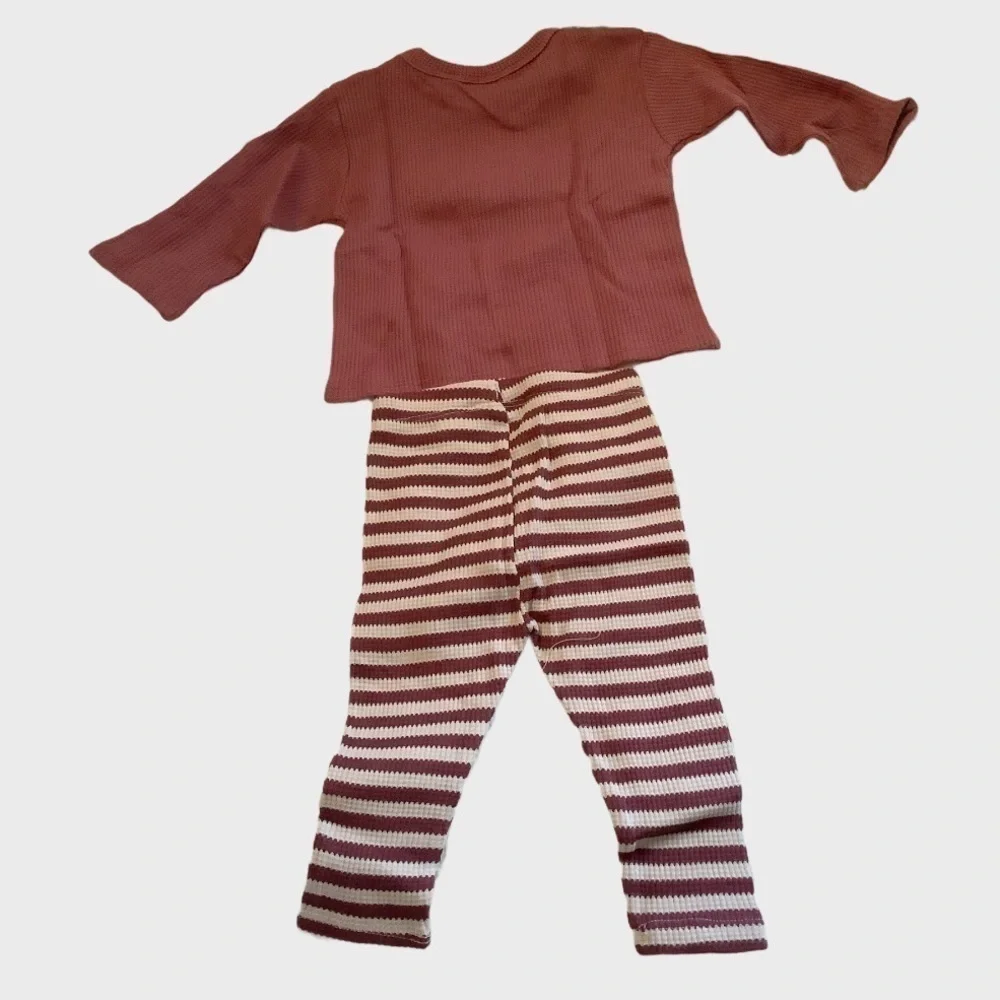 ZARA Striped Raspberry Leggings Set - Picture 3 of 3